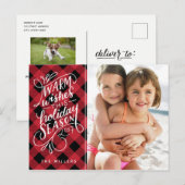 Warme Wensen Deze Van letters voorzien Plaid van Feestdagenkaart (Voorkant / Achterkant)