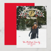 Warme wensen deze winter kerst vakantie foto feestdagenkaart (Voorkant / Achterkant)