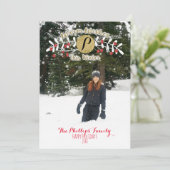 Warme wensen deze winter kerst vakantie foto feestdagenkaart (Staand voorkant)