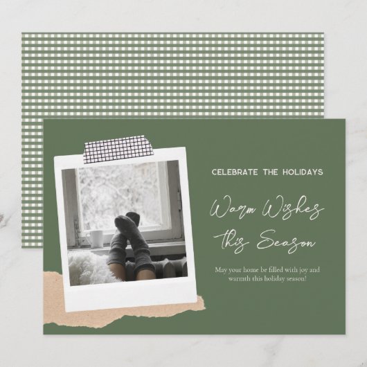 Warme wensen dit seizoen vakantie Kaart (Voorkant / Achterkant)