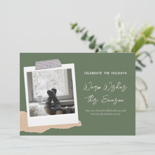 Warme wensen dit seizoen vakantie Kaart (Staand voorkant)