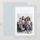 Warme wensen één foto sneeuwjacht frame eenvoudig feestdagenkaart (Voorkant / Achterkant)