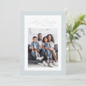 Warme wensen één foto sneeuwvlokken frame eenvoudi feestdagenkaart (Staand voorkant)