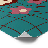 Warme wensen Elegante Vintage Kerst Whimsy Poster (Hoek)