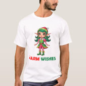 Warme Wensen Elf Meisje T-shirt (Voorkant)