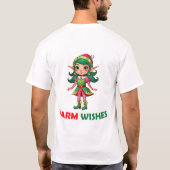Warme Wensen Elf Meisje T-shirt (Achterkant)