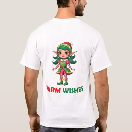 Warme Wensen Elf Meisje T-shirt (Achterkant)
