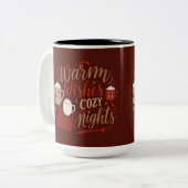 Warme wensen en gezellige nachten - Vier het comfo Tweekleurige Koffiemok (Voorkant links)