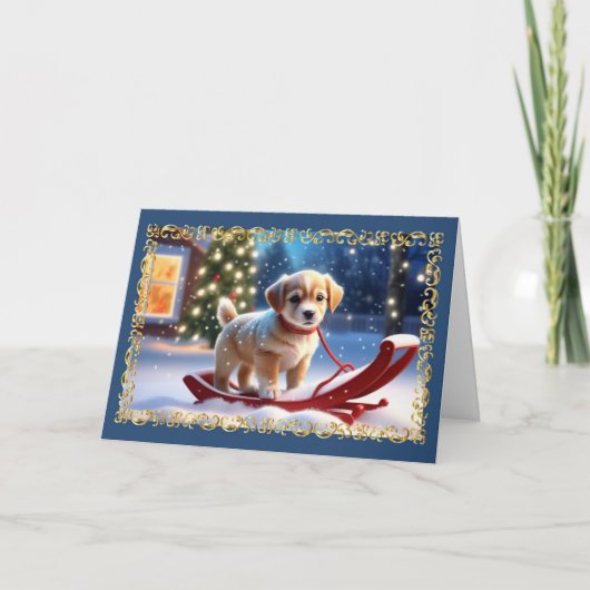 Warme wensen en kwispelende staarten kerst Kaart (Voorkant)