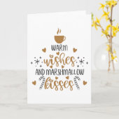 Warme Wensen en Marshmallow Kusjes  Kaart (Gele Bloem)