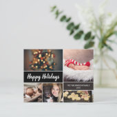 "Warme wensen:  familiefoto collage Ho Feestdagenkaart (Staand voorkant)