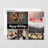 "Warme wensen:  familiefoto collage Ho Feestdagenkaart (Voorkant / Achterkant)