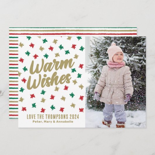 Warme Wensen Feestdagenkaart (Voorkant / Achterkant)