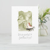 Warme Wensen & Feestelijke Knuffels Waterverf Feestdagenkaart (Staand voorkant)