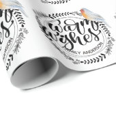 WARME WENSEN Festivische Winter Robin Persoonlijk Cadeaupapier (Rol Hoek)