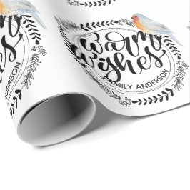 WARME WENSEN Festivische Winter Robin Persoonlijk Cadeaupapier