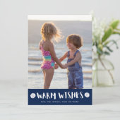 Warme Wensen Florida Strand Familie Foto Kerstmis Feestdagenkaart (Staand voorkant)