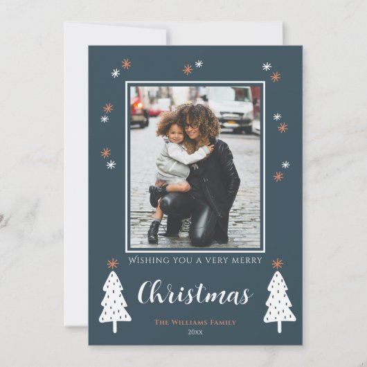 Warme wensen Groene Kerstkaart (Voorkant)