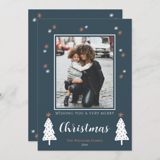 Warme wensen Groene Kerstkaart (Voorkant / Achterkant)