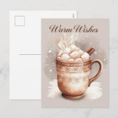 Warme Wensen Heet Cacao en Marshmallows Feestdagenkaart (Voorkant / Achterkant)