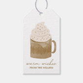 Warme Wensen Hot Cacao Kerstvakantie Cadeaulabel (Voorkant)