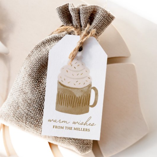 Warme Wensen Hot Cacao Kerstvakantie Cadeaulabel