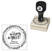 WARME WENSEN Kalligrafie Gepersonaliseerde NAAM Rubberstempel (Gestempeld)