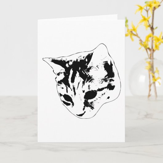 Warme Wensen, Kattenbriefje Kaart (Gele Bloem)