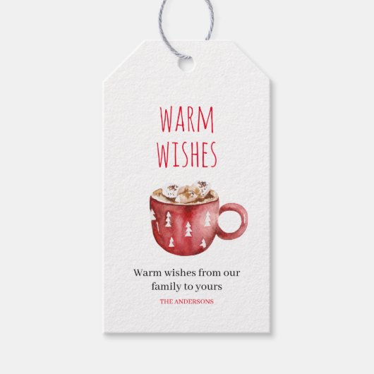 Warme wensen | Kerstcadeaubonnen Cadeaulabel (Voorkant)