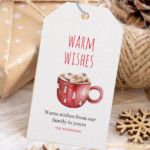 Warme wensen   Kerstcadeaubonnen Cadeaulabel