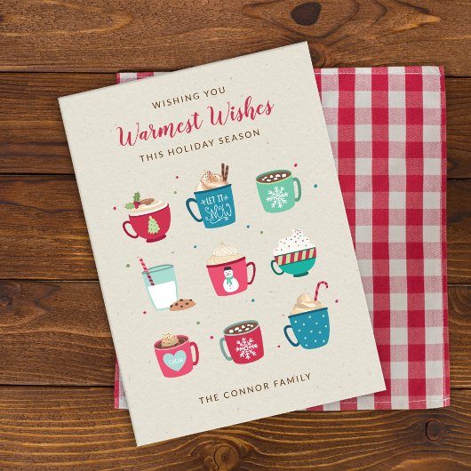 Warme Wensen Kerstkaart met Thee-ontwerp Kaart