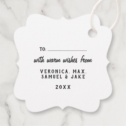 Warme wensen | Klassieke warme chocoladekerst Bedankjes Labels (Achterkant)