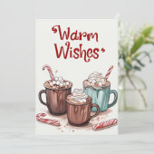 Warme Wensen - Knus Warme Chocolade Kerstkaart (Staand voorkant)