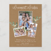 Warme Wensen Kraft Eucalyptus Fotocollage Feestdagenkaart (Voorkant)