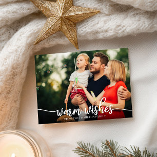 Warme Wensen Met Calligrafie Foto Kerstmis Briefkaart