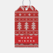 Warme Wensen Nordic Knit Red Custom Cadeaulabel (Voorkant)