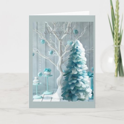 Warme wensen op een besneeuwde dag kaart (Voorkant)