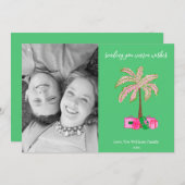 Warme Wensen Palmboom Foto Vakantie Kaart (Voorkant / Achterkant)
