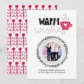 Warme Wensen Scandinavische Doodle FOTO Kerstmis Kaart (Voorkant / Achterkant)