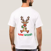 Warme wensen Schattige rendier T-shirt (Achterkant)