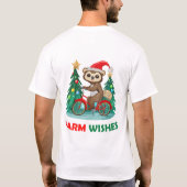 Warme wensen Schattigee luiaarfiets T-shirt (Achterkant)
