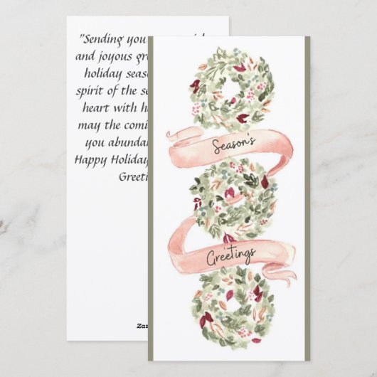 Warme wensen: Seizoenen Groeten Feestdagenkaart (Voorkant / Achterkant)