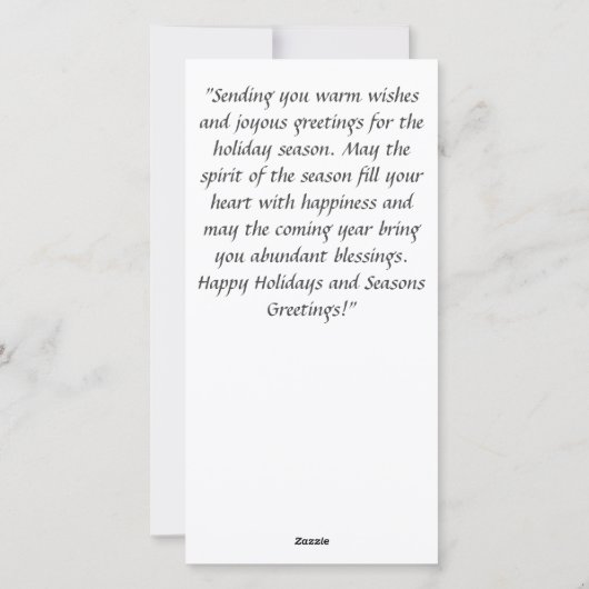 Warme wensen: Seizoenen Groeten Feestdagenkaart (Achterkant)