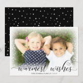 Warme wensen Sneeuw Kerstvakantie Fotokaart Feestdagenkaart (Voorkant / Achterkant)