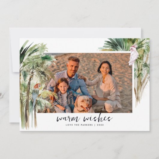 Warme wensen | Tropical Beach Christmas Foto Feestdagenkaart (Voorkant)