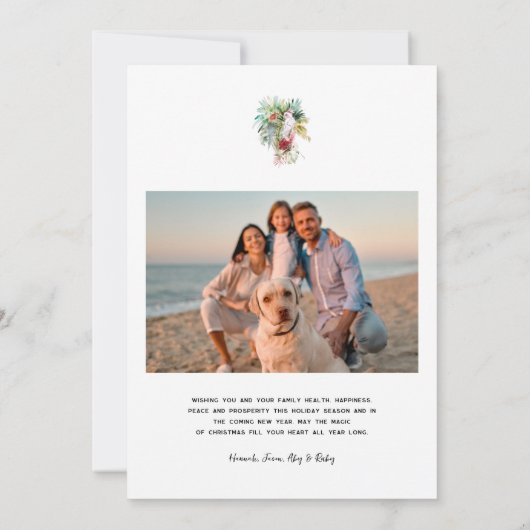 Warme wensen | Tropical Beach Christmas Foto Feestdagenkaart (Achterkant)