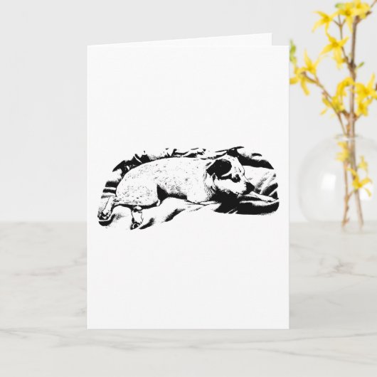 Warme wensen van een waakzame pup kaart (Gele Bloem)