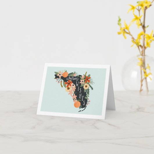 Warme wensen van Florida Note Kaart | Mint (Gele Bloem)