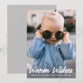 Warme Wensen, Verticale Kerst Foto Kaart (Voorkant / Achterkant)