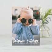 Warme Wensen, Verticale Kerst Foto Kaart (Staand voorkant)